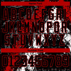 Custom Black Red-White 3D Splash Art Hockey Lace Neck Jersey