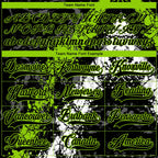 Custom Black Neon Green-White 3D Splash Art Hockey Lace Neck Jersey