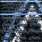 Custom Black Light Blue-White 3D Splash Art Hockey Lace Neck Jersey