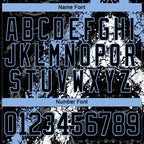 Custom Black Light Blue-White 3D Splash Art Hockey Lace Neck Jersey