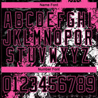 Custom Black Pink-White 3D Splash Art Hockey Lace Neck Jersey