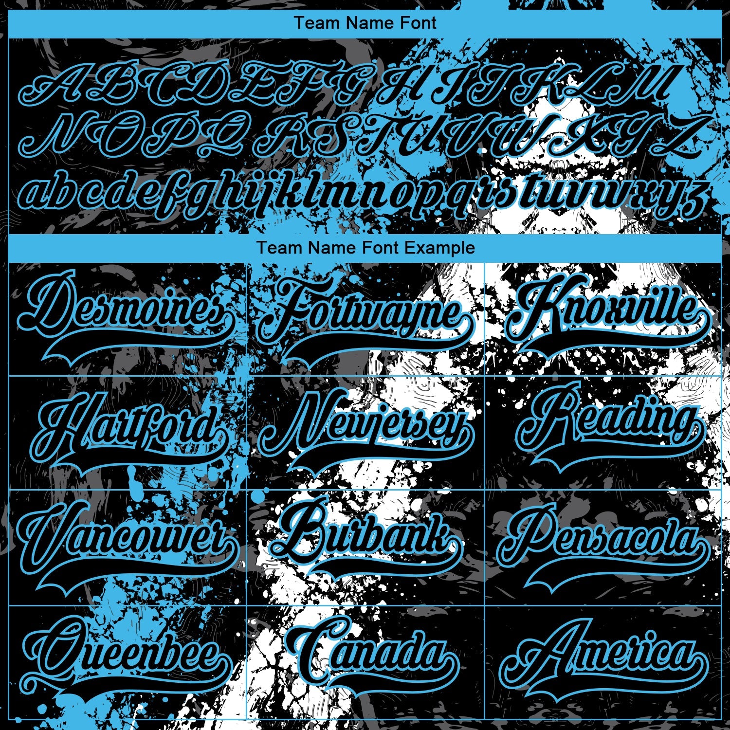 Custom Black Sky Blue-White 3D Splash Art Hockey Lace Neck Jersey