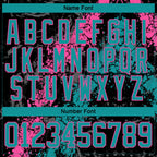Custom Black Teal-Pink 3D Splash Art Hockey Lace Neck Jersey