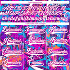 Custom Graffiti Pattern White Purple-Deep Pink 3D Pattern Scratch Hockey Lace Neck Jersey