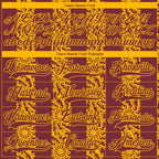 Custom Burgundy Gold-White 3D Pattern Abstract Shape Hockey Lace Neck Jersey