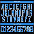 Custom Black Powder Blue-White 3D Pattern Abstract Shape Hockey Lace Neck Jersey