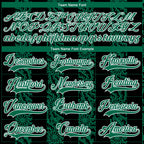 Custom Black Kelly Green-White 3D Pattern Abstract Shape Hockey Lace Neck Jersey