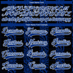 Custom Black Royal-White 3D Pattern Abstract Shape Hockey Lace Neck Jersey