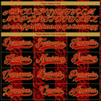 Custom Black Red Old Gold-White 3D Pattern Abstract Shape Hockey Lace Neck Jersey