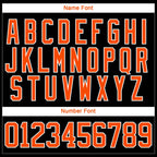 Custom Black Orange-White 3D Pattern Abstract Shape Hockey Lace Neck Jersey