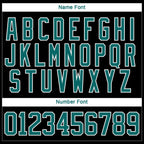 Custom Black Teal-White 3D Pattern Abstract Shape Hockey Lace Neck Jersey