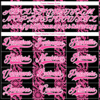 Custom Black Pink-White 3D Pattern Abstract Shape Hockey Lace Neck Jersey