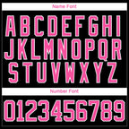 Custom Black Pink-White 3D Pattern Abstract Shape Hockey Lace Neck Jersey