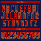 Custom Navy Red Old Gold-White 3D Pattern Abstract Shape Hockey Lace Neck Jersey