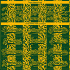 Custom Green Gold-White 3D Pattern Abstract Shape Hockey Lace Neck Jersey