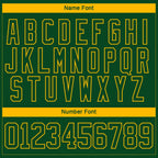 Custom Green Gold-White 3D Pattern Abstract Shape Hockey Lace Neck Jersey