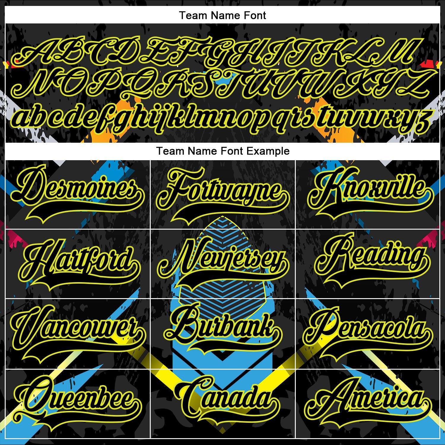 Custom Black Neon Yellow Blue-White 3D Pattern Abstract Splash Hockey Lace Neck Jersey