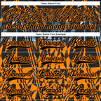 Custom Black Bay Orange-Blue 3D Pattern Abstract Hockey Lace Neck Jersey