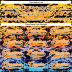 Custom Bay Orange Blue-White 3D Pattern Abstract Grunge Hockey Lace Neck Jersey