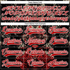 Custom Black Red City Cream-White 3D Pattern Abstract Grunge Hockey Lace Neck Jersey