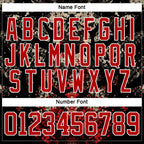 Custom Black Red City Cream-White 3D Pattern Abstract Grunge Hockey Lace Neck Jersey