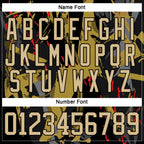 Custom Black Vegas Gold-Gray 3D Pattern Abstract Hockey Lace Neck Jersey