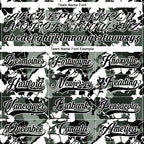 Custom Black Olive-White 3D Pattern Abstract Camo Hockey Lace Neck Jersey