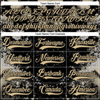 Custom Black Vegas Gold 3D Pattern Abstract Grunge Hockey Lace Neck Jersey