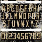 Custom Black Vegas Gold 3D Pattern Abstract Grunge Hockey Lace Neck Jersey