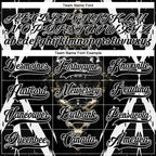 Custom Black Vegas Gold-White 3D Pattern Abstract Grunge Hockey Lace Neck Jersey