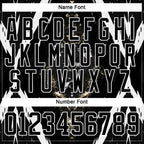 Custom Black Vegas Gold-White 3D Pattern Abstract Grunge Hockey Lace Neck Jersey