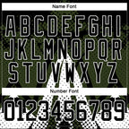 Custom Olive Black-White 3D Pattern Abstract Hockey Lace Neck Jersey