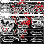 Custom Black White-Fire Red 3D Pattern Abstract Grunge Hockey Lace Neck Jersey