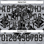 Custom Gray Black-White 3D Pattern Abstract Grunge Hockey Lace Neck Jersey