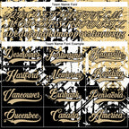 Custom Black Vegas Gold-White 3D Pattern Abstract Grunge Hockey Lace Neck Jersey