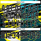 Custom Black Green-Yellow 3D Pattern Abstract Split Hockey Lace Neck Jersey