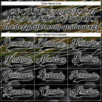 Custom Black Olive-White 3D Pattern Abstract Hockey Lace Neck Jersey