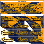 Custom Navy Brown Yellow-White 3D Pattern Cyber Mecha E-sport Hockey Jersey