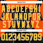 Custom Black Gold Gray Orange-White 3D Pattern Cyber Mecha E-sport Hockey Jersey