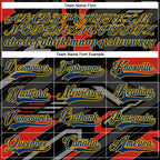 Custom Black US Navy Blue Gray Orange-Gold 3D Pattern Cyber Mecha E-sport Hockey Jersey