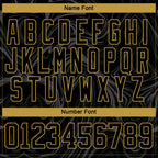 Custom Black Old Gold-White 3D Splash Art Hockey Lace Neck Jersey