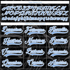 Custom Black Light Blue-White 3D Splash Art Hockey Lace Neck Jersey