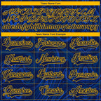 Custom Navy Gold-White 3D Splash Art Hockey Lace Neck Jersey