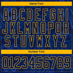 Custom Navy Gold-White 3D Splash Art Hockey Lace Neck Jersey