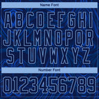 Custom Navy Light Blue-White 3D Splash Art Hockey Lace Neck Jersey