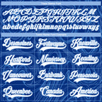 Custom Royal White-Light Blue 3D Splash Art Hockey Lace Neck Jersey