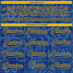 Custom Royal Gold-White 3D Splash Art Hockey Lace Neck Jersey