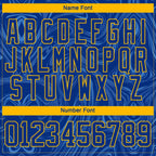 Custom Royal Gold-White 3D Splash Art Hockey Lace Neck Jersey