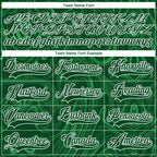 Custom Green Old Gold-White 3D Splash Art Hockey Lace Neck Jersey