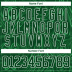 Custom Green Old Gold-White 3D Splash Art Hockey Lace Neck Jersey